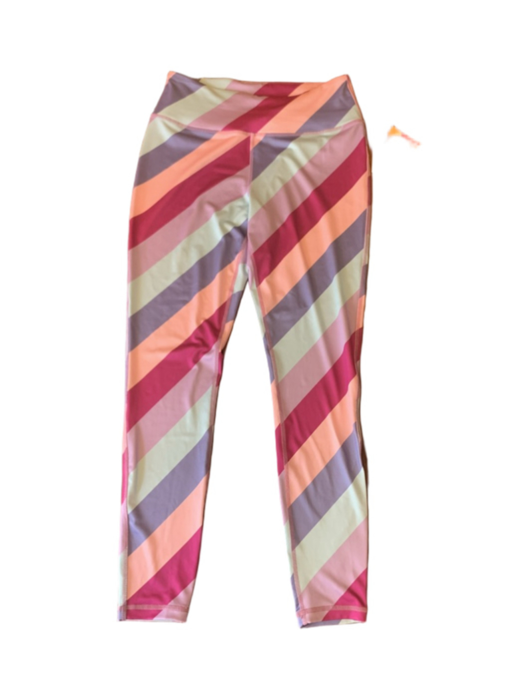 Cabana by Crown & Ivy NWT Leggings medium Multi color Pastel Stripes